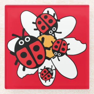 Familie Ladybird und Ladybug Glasuntersetzer