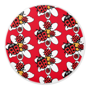 Familie Ladybird und Ladybug Keramikknauf