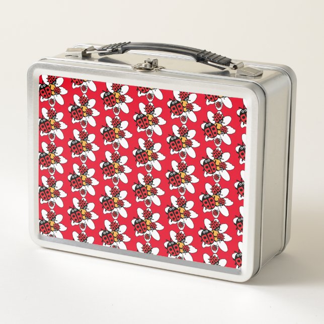 Familie Ladybird und Ladybug Metall Brotdose (Vorderseite)