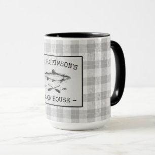 Familie Lake House Oars Fischen Rustikal Weiß Kar Tasse