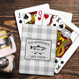 Familie Lake House Oars Fischen Rustikal Weiß Kari Spielkarten