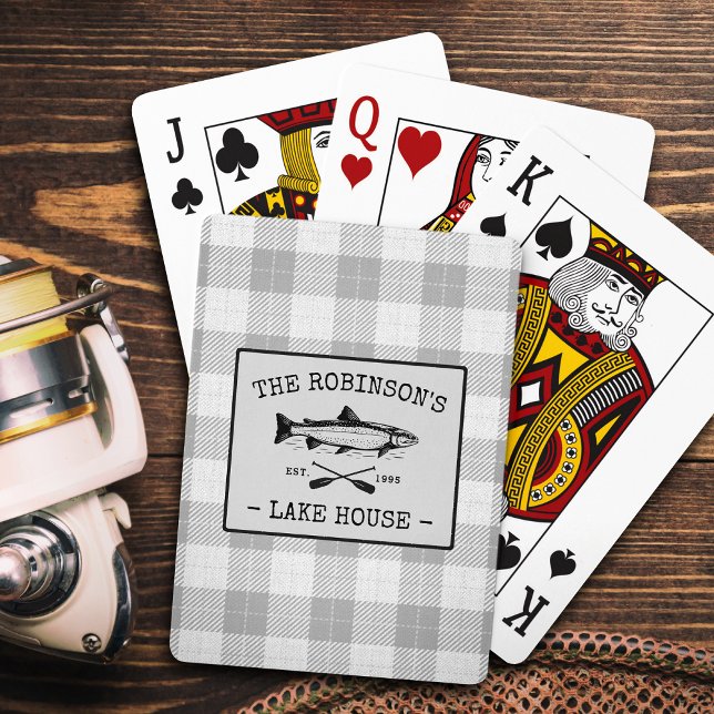 Familie Lake House Oars Fischen Rustikal Weiß Kari Spielkarten (Von Creator hochgeladen)