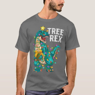 Familie Matching Boys Kinder Xmas Tree Re Dinosaur T-Shirt