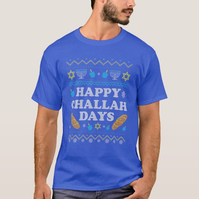 Familie Matching Group Happy Challah Days Ugly Han T-Shirt (Vorderseite)