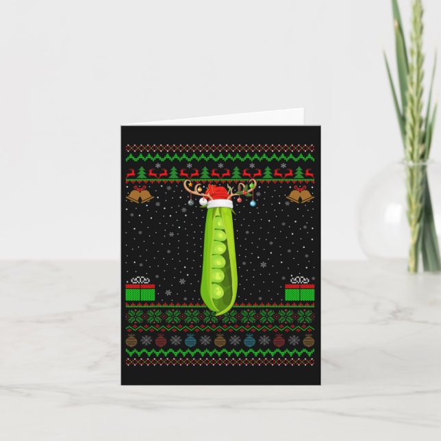 Familie Matching Xmas Lighting Santa Ugly Pea Chri Karte (Vorderseite)