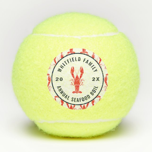 Familie Meeresfrüchte Bootfahren Personalisierte S Tennisbälle (Vorderseite)