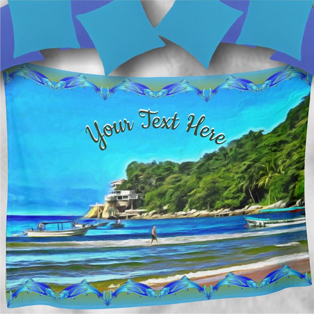 Familie Mismaloya Fischerboote 0346 Fleecedecke (Von Creator hochgeladen)