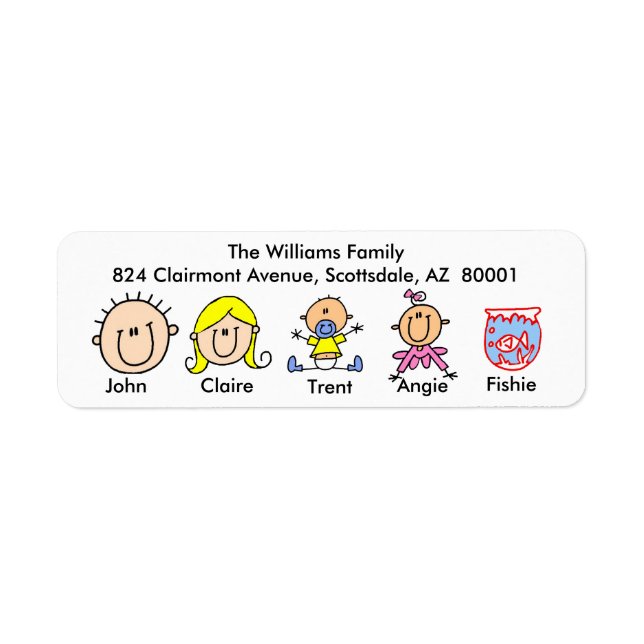 Familie mit Fisch-Adresszeichen (Vorne)