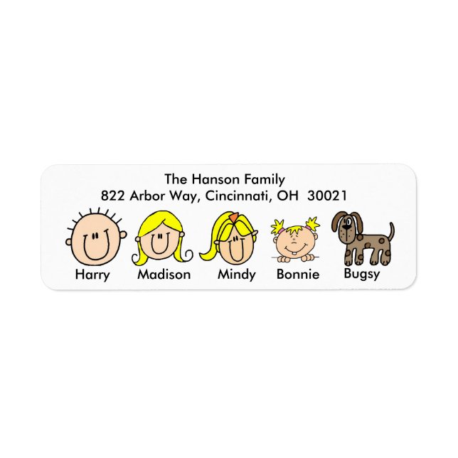 Familie mit Hunde-Adressenkennzeichen (Vorne)