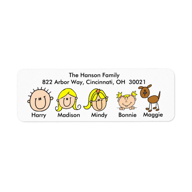 Familie mit Hunde-Adressenkennzeichen (Vorne)