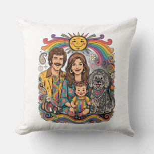 Familie mit kissen