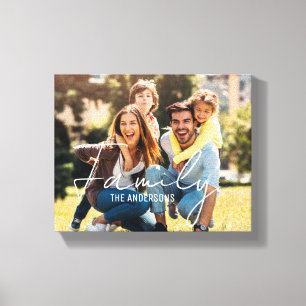 Familie Moderne Typografie-Überlagerung Foto Leinw Leinwanddruck