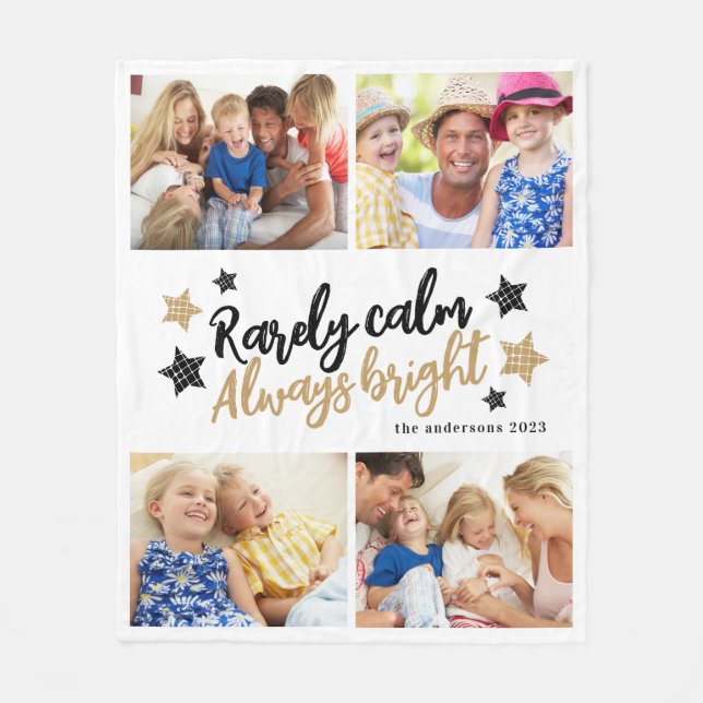 Familie Multi Foto Collage Ruhe hell Fleecedecke (Vorderseite)