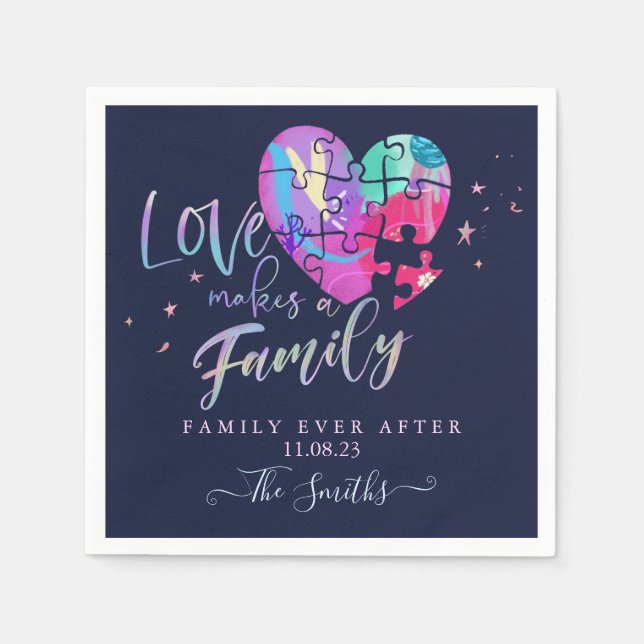 Familie nach serviette (Vorderseite)