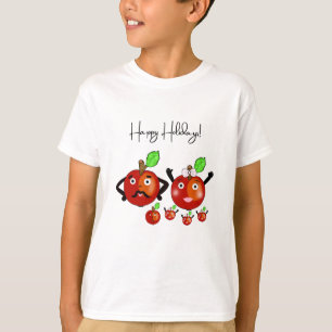 Familie niedliche rote Äpfel T-Shirt
