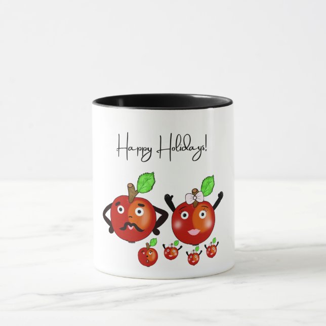 Familie niedliche rote Äpfel Tasse (Zentrum)