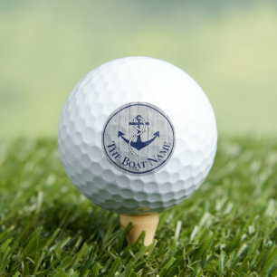Familie oder Bootsname Navy Anchor Rope Nautic Golfball