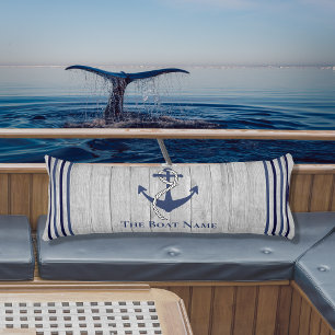Familie oder Bootsname Navy Anchor Rope Nautic Seitenschläferkissen