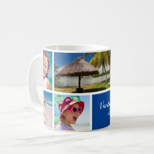 Familie oder Paar Urlaub 5 Foto Keepake, Blau Kaffeetasse