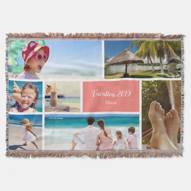 Familie oder Paar Urlaub 7 Foto Keepake, Korallen Decke (Vorderseite)