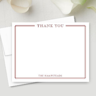 Familie oder Paare Elegant Dark Red Stationery Dankeskarte