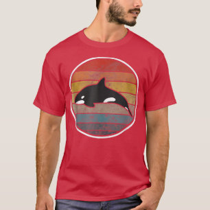Familie Orca Vintag Retro Art, Killer Whalfamilie T-Shirt