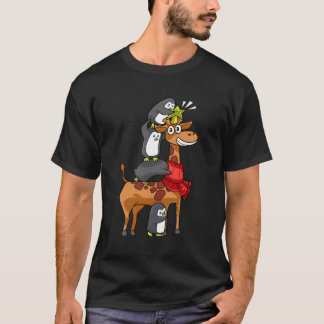 Familie Penguin Giraffe T-Shirt