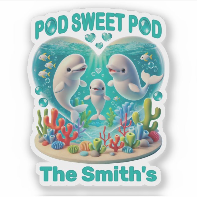 Familie "Pod Sweet Pod" Aufkleber (Vorderseite)