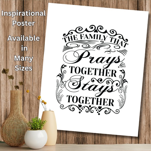 Familie Prays Together Bleibe Bibel-Sprichwort zus Poster (Von Creator hochgeladen)