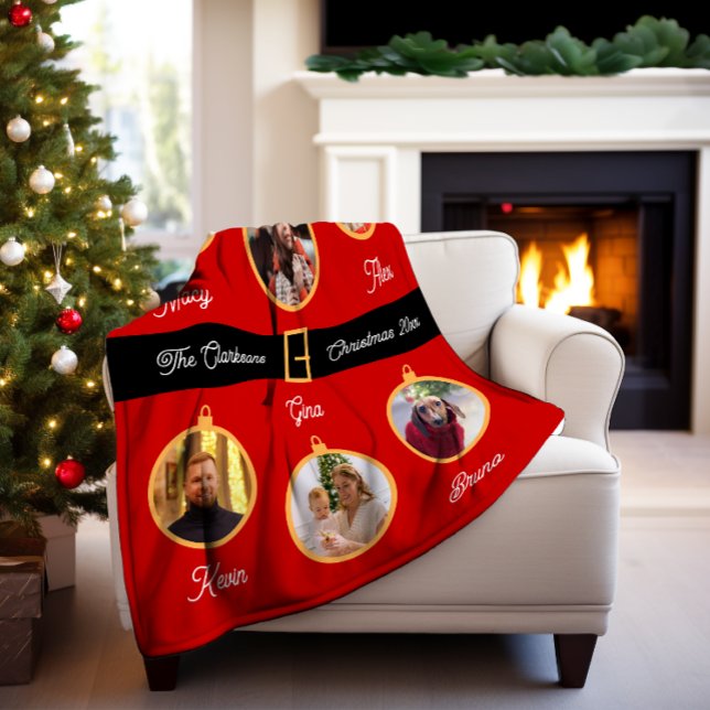 Familie Santa Belt Custom Foto Holiday Sherpadecke (Von Creator hochgeladen)