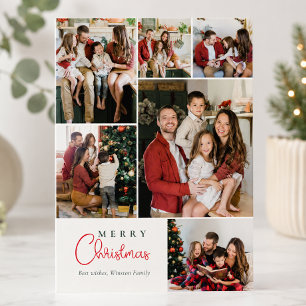 Familie sechs Fotocollage Festive Weihnachten