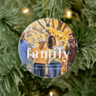 Familie Sentimentale Foto-Andenken-Weihnachten Keramik Ornament