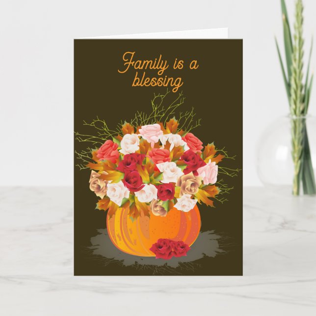 FAMILIE SESST ERNTEDANK CARD KARTE (Vorderseite)