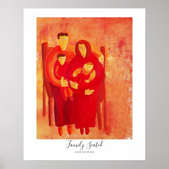 Familie Sitzend Gemälde Poster (Vorne)