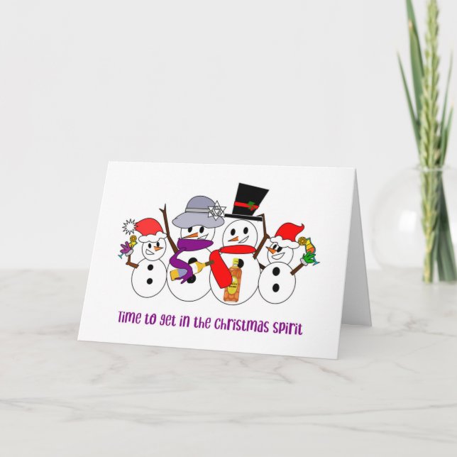 Familie Snowman Feiertagskarte (Vorderseite)