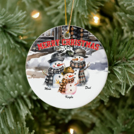 Familie Snowman Personalisierte Weihnachtsschmuck