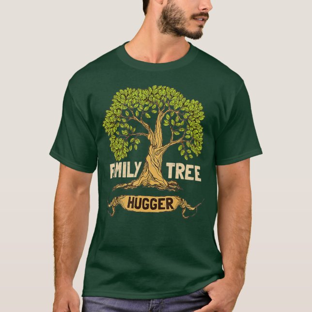 Familie Tree Hugger Genealogie Herkunft T-Shirt (Vorderseite)