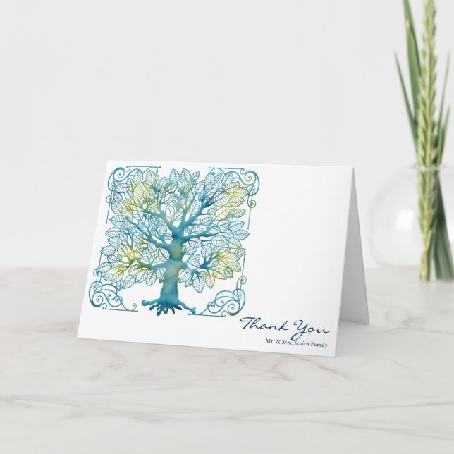 Familie Tree Vielen Dank Dankeskarte (Vorderseite)