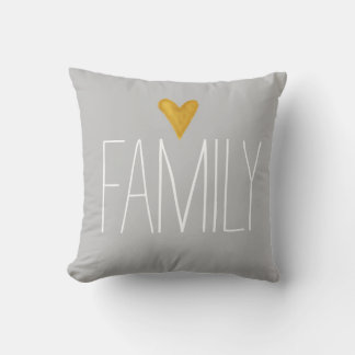 'Familie'-Typografie, Taubengrau Kissen