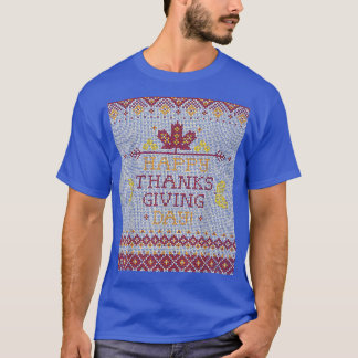Familie Ugly Christmast Sweater Funny Happy Thanks T-Shirt