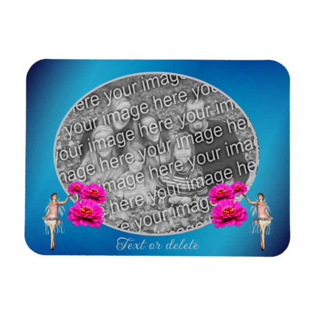 Familie und Blume Personalisiert Ihr Foto hinzufüg Magnet (Horizontal)