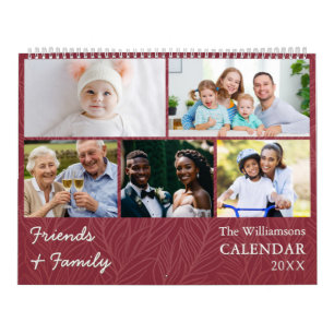 Familie und Freunde Preiselbeer-Rot Benutzerdefini Kalender