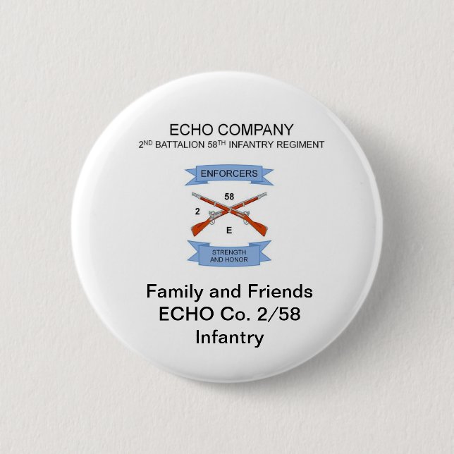 Familie und Infanterie der Freund-E Co. 2/58 Button (Vorderseite)