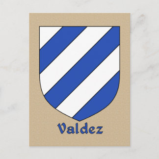 Familie Valdez Heraldic Shield Postkarte