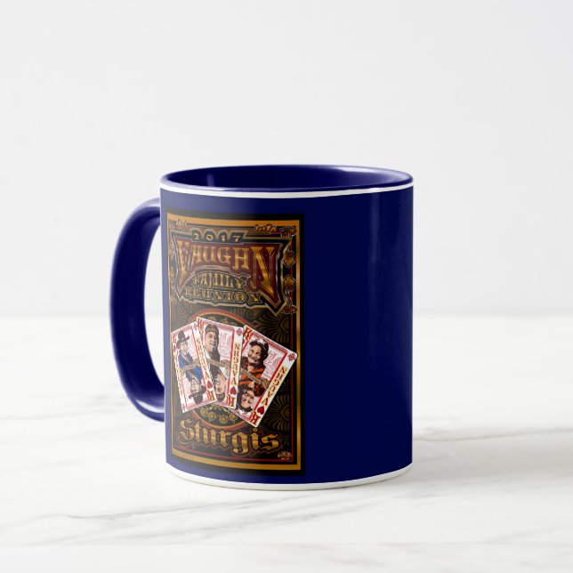 Familie Vaughn Wiedersehen-Kaffee-Tassenblau Tasse (Vorderseite Links)
