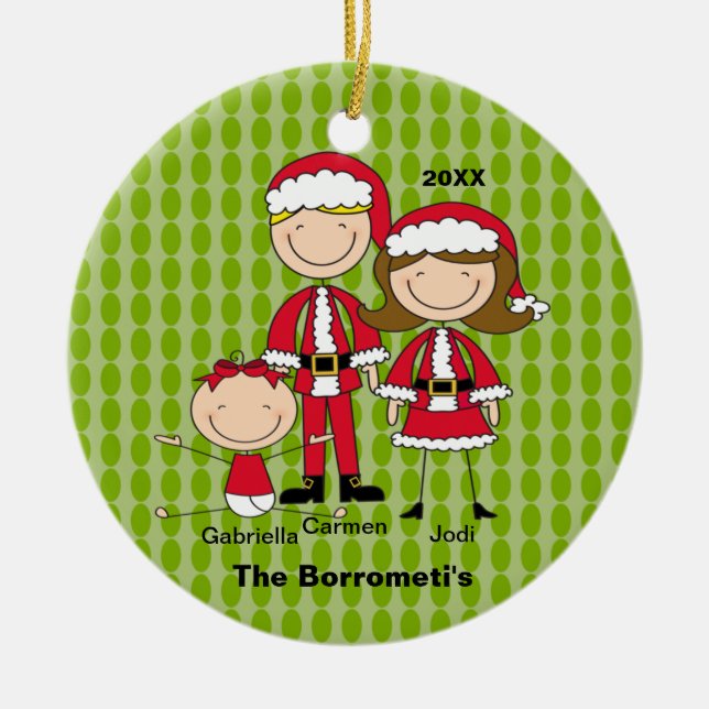 Familie von 3 Weihnachtsschmuck (Vorne)