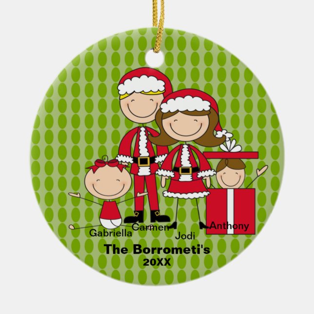 Familie von 4 Weihnachtsschmuck (Vorne)