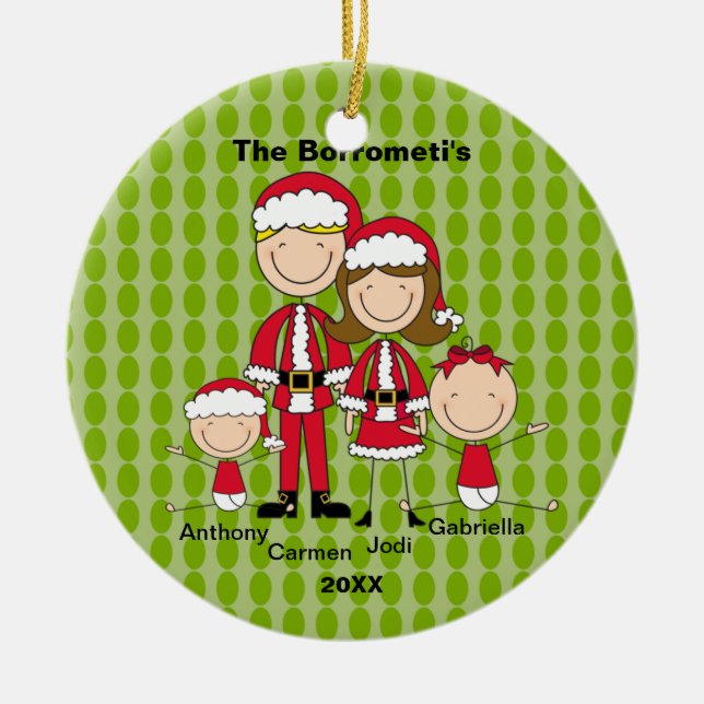 Familie von 4 Weihnachtsschmuck (Vorne)