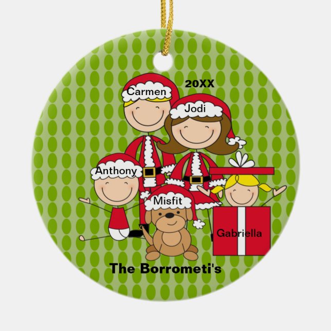 Familie von 4 Weihnachtsschmuck (Vorne)