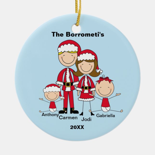 Familie von 4 Weihnachtsschmuck (Vorne)